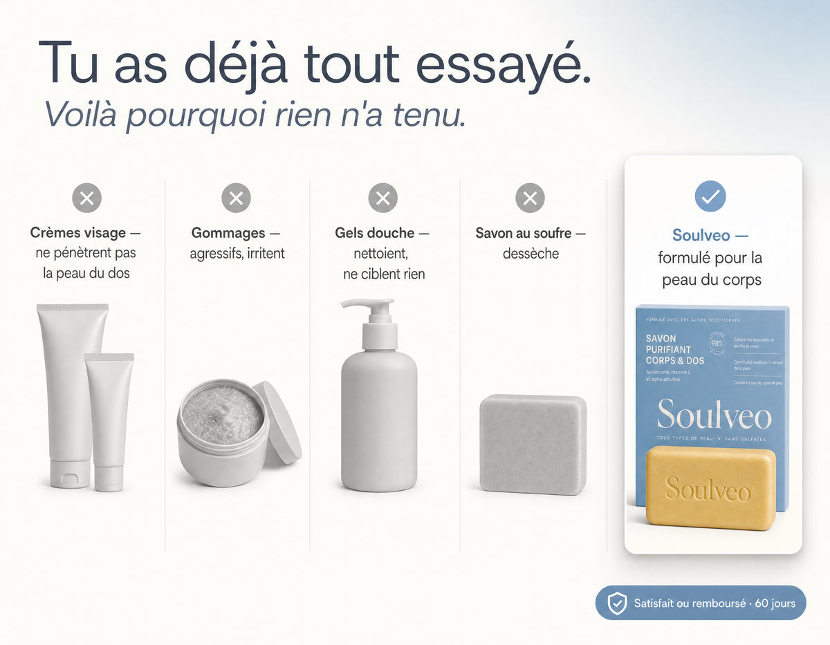 SoulVeo™ — Savon Purifiant Dos & Corps