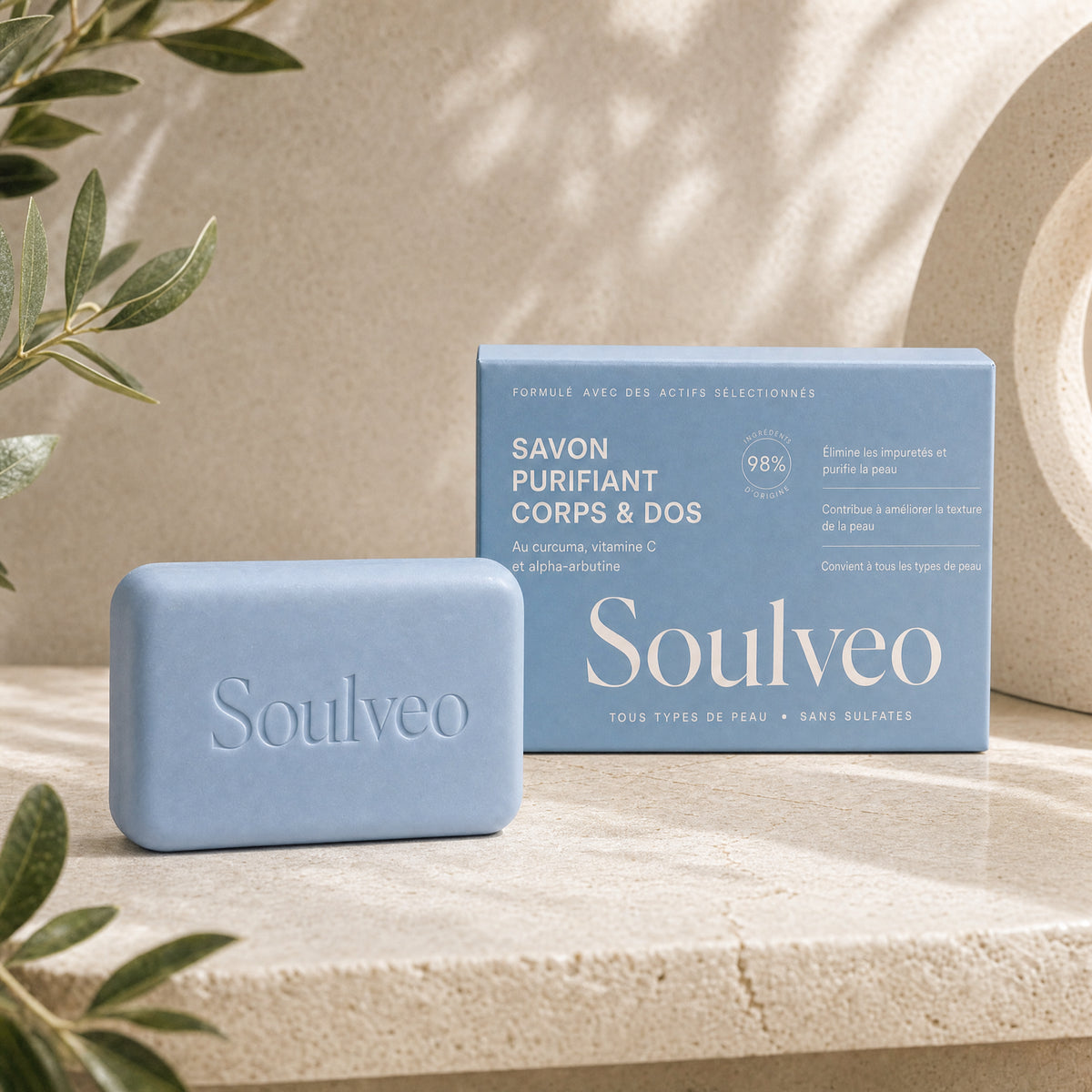 SoulVeo™ — Savon Purifiant Dos & Corps